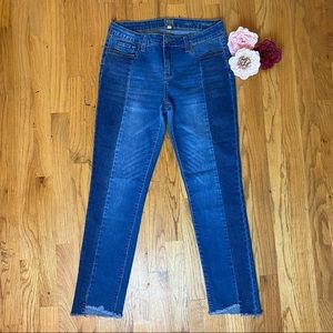 True Craft Distressed Hem Jeans